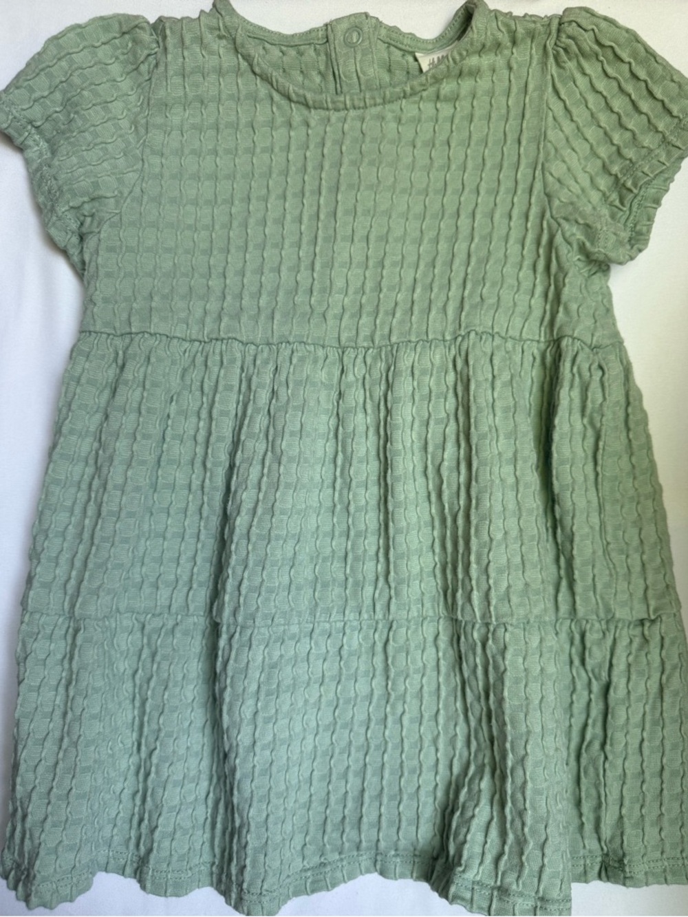 H&M Light Sage Green Textured Knit Girls' Dress